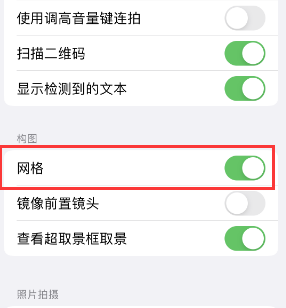 光泽苹果手机维修网点分享iPhone如何开启九宫格构图功能 